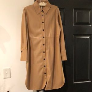 Zara tan pleather dress